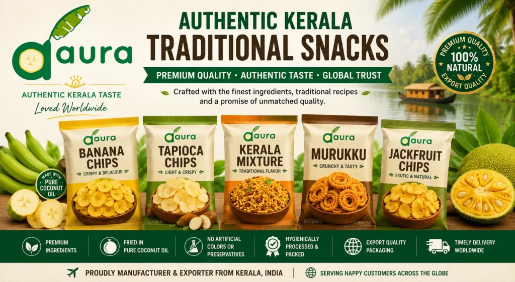 Authentic Kerala snacks in nature's embrace
